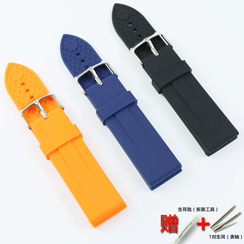 Men's silicone strap watch accessories pin buckle 23mm rubber strap for Armani AR0527 ladies sports and leisure waterproof strap