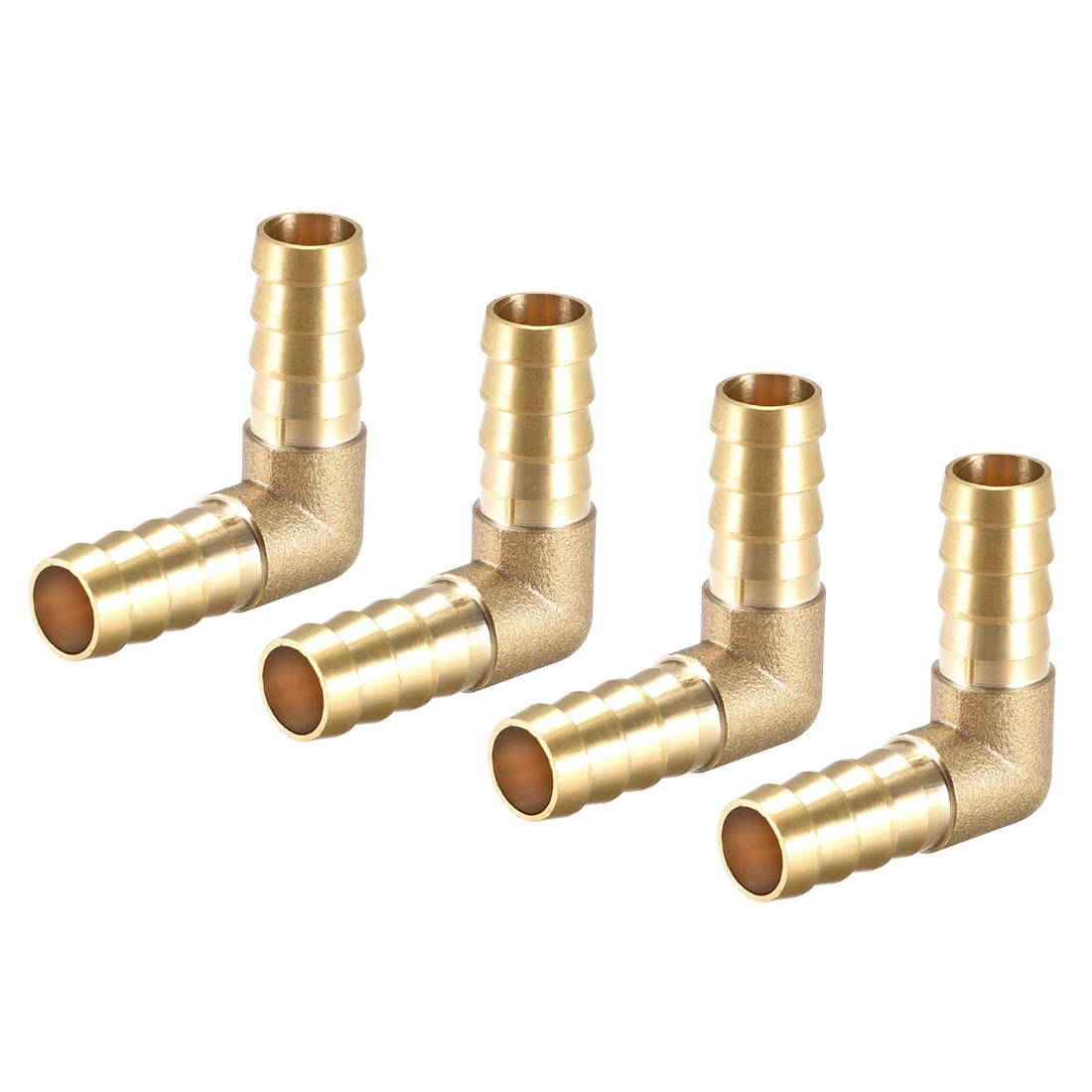 

uxcell 4pcs 12mm Barb Brass Hose Fitting 90 Degree Elbow Pipe Coupler Tubing Adapter for air, water, fuel, oil Gold Tone