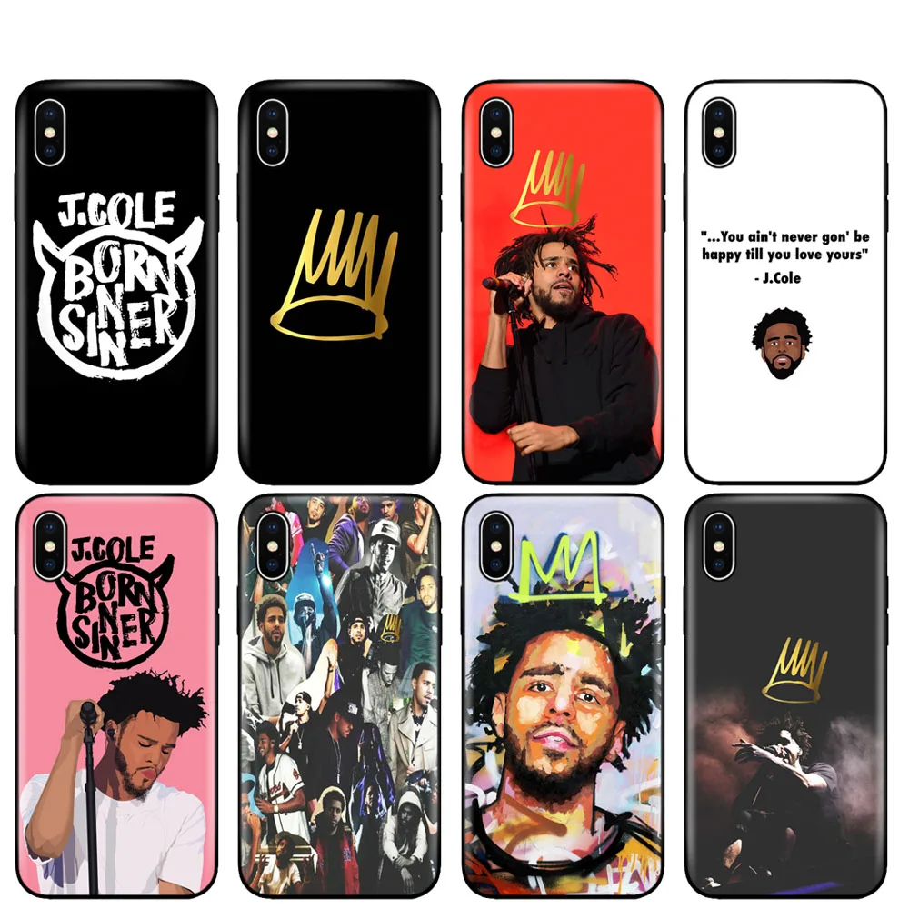 Черный чехол ТПУ для iphone 5 5s se 6 6s 7 8 plus x 10 чехол силиконовый чехол для iphone XR XS 11 pro MAX чехол J Cole Born Sinner