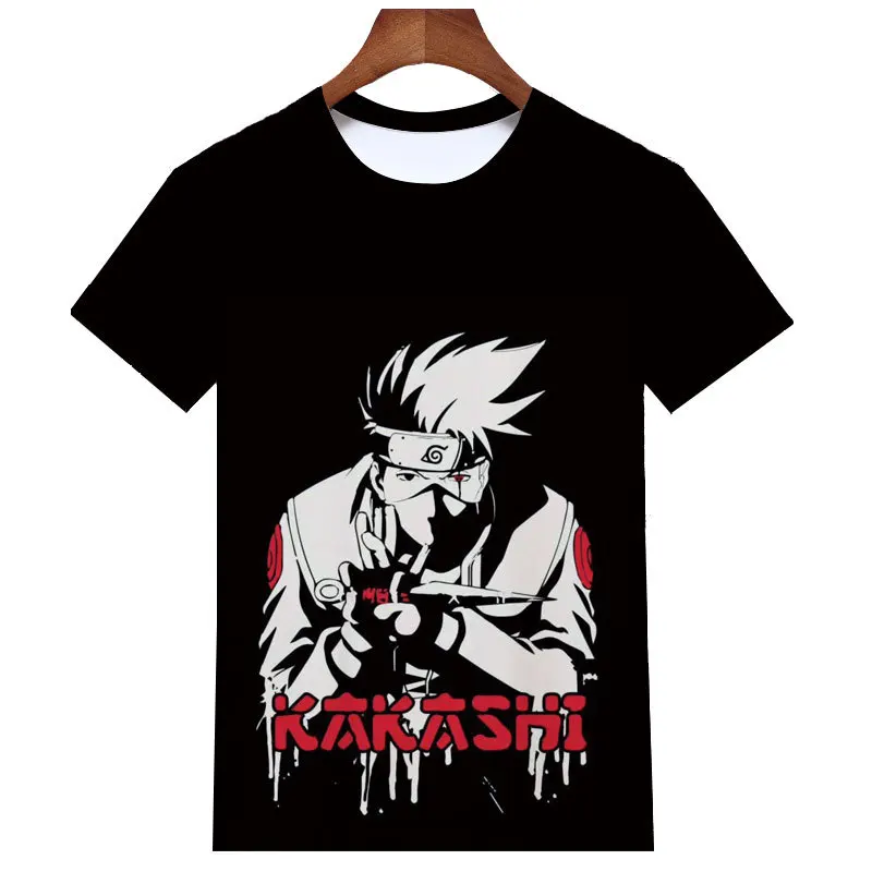 Аниме ниндзя анимация Шаринган с коротким рукавом Облако Косплей Круглый вырез