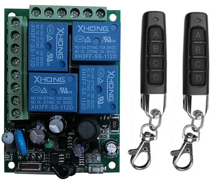 Universal Wireless Remote Control AC110V 220V 4CH Relay Radio Receiver Module controller RF Switch for Gate Garage opener | Электроника