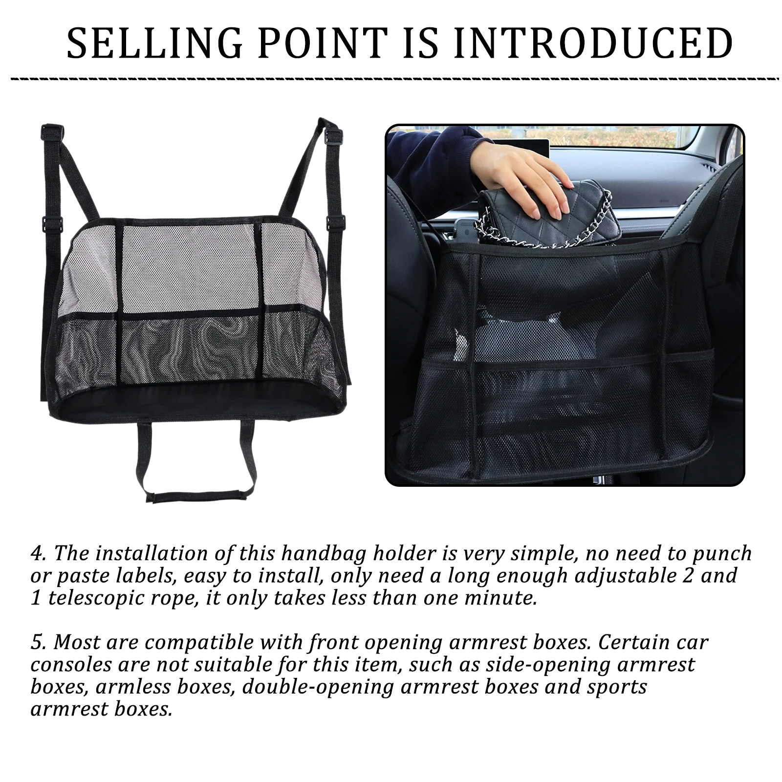 

Universal Car Seat Back Storage Bag Interior Auto Mesh Organizer Nets Multi Pockets Seats Handbag Holder Pouch Automobiles Goods