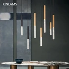 Современная Потолочная люстра с длинным трубопровосветодиодный, цилиндрический потолочный светильник для кухни, обеденного островка, комнатный светильник для магазина
