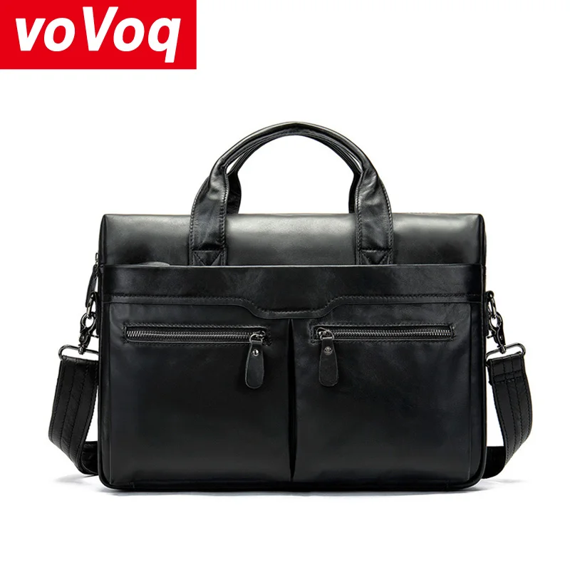 New Leisure Genuine Leather Men's Briefcase Bags Quality Guaranteed Man's Shoulder Bag Fashion Business Functional Messenger Bag