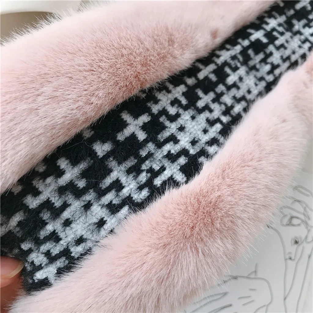 Простые шарфы с мехом на шее чистый шейный рукав верхняя одежда шарф теплый