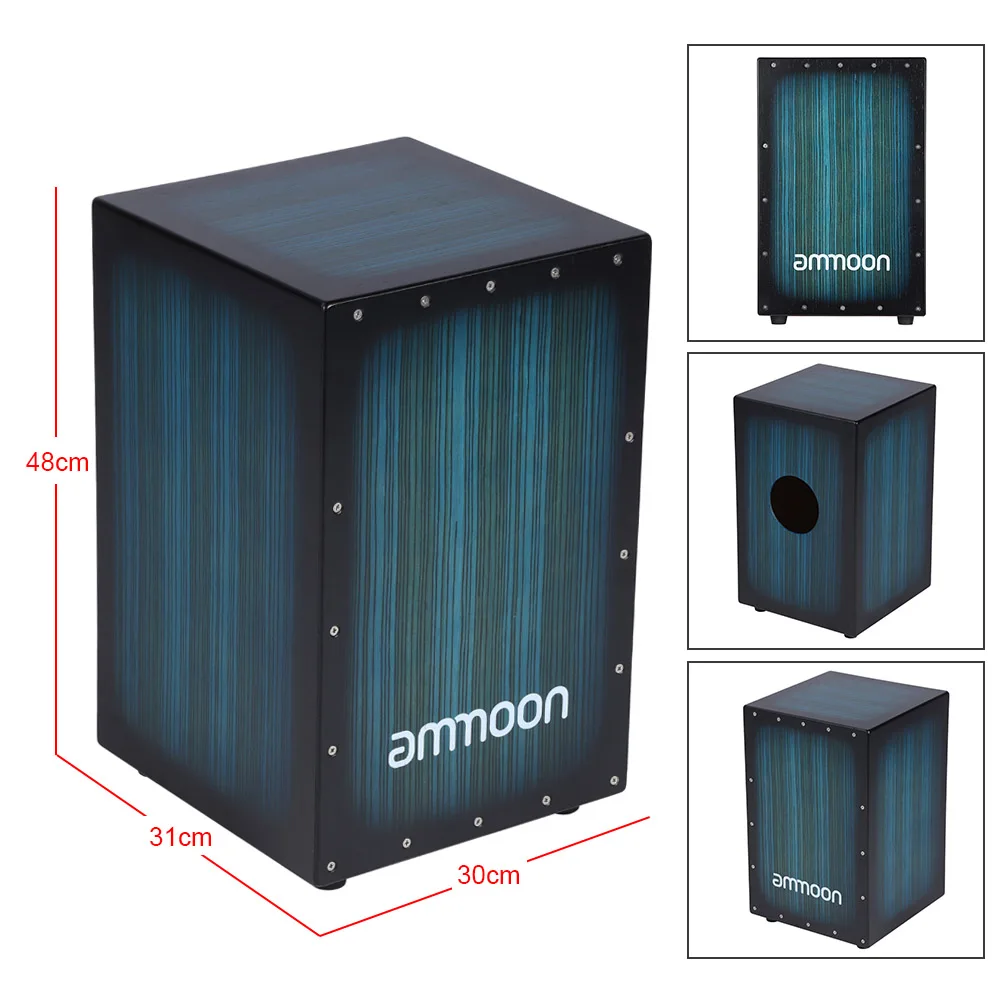 Деревянный бокс ammoon барабан кахон ручной инструмент для переноски дерева с