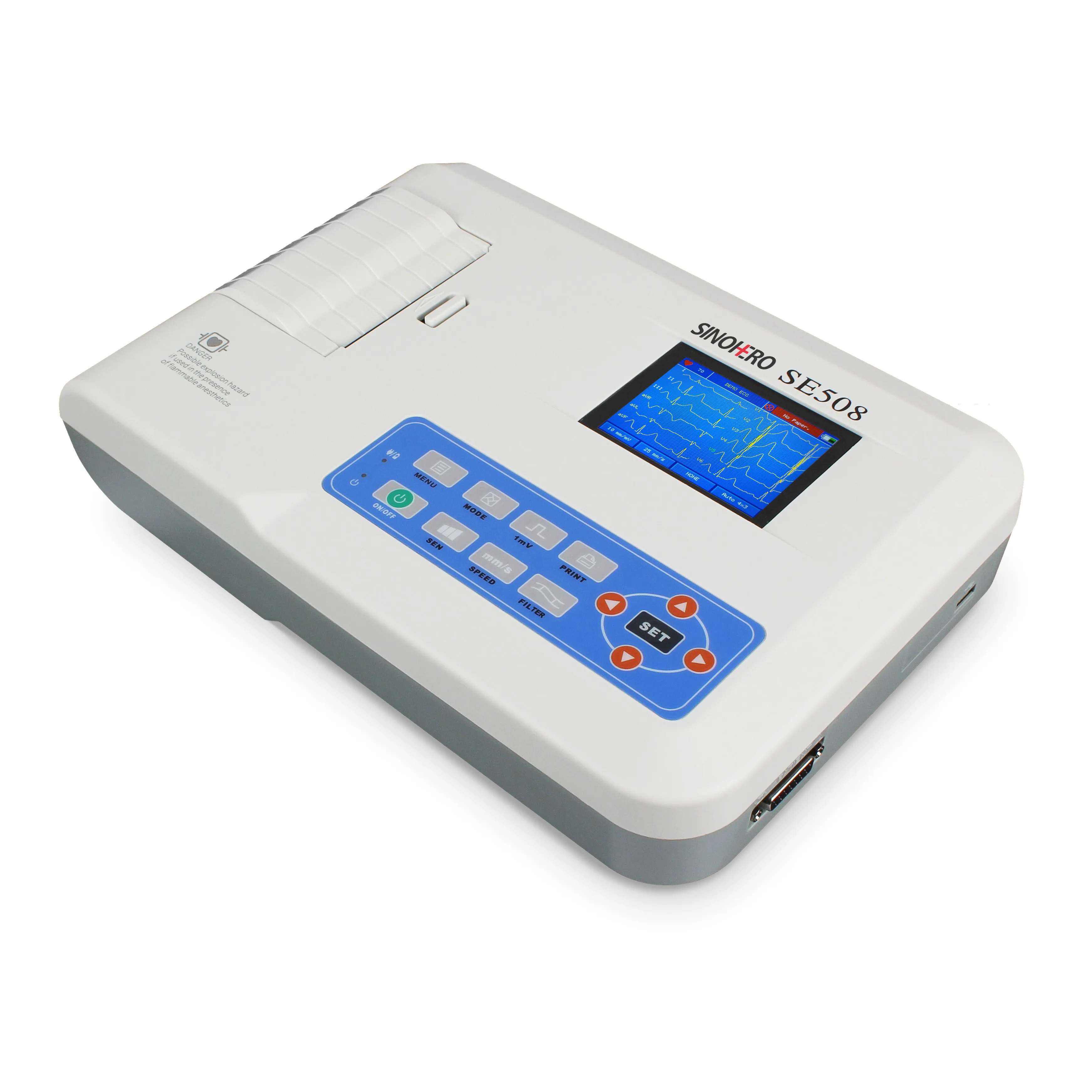 

SE508 Digital 3 Channel 12 Lead Elektrokardiograph ECG Machine USB EKG Waveform Monitor With Thermal Printing System