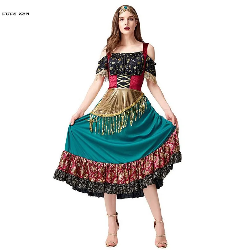 M-XL женский цыганский косплей для девочек на Хэллоуин цыганские традиционные
