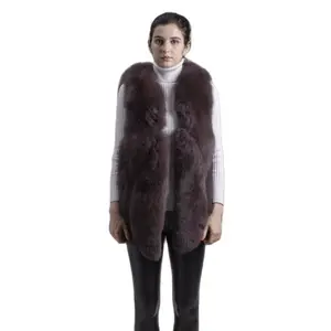 Женский зимний меховой жилет QIUCHEN PJ8074, стильный жилет из натурального Лисьего меха, модное пальто высокого качества с широкой талией, 2021