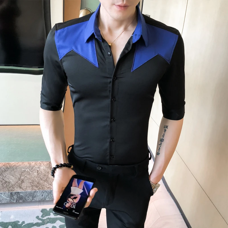 Мода 2020 Летняя мужская рубашка с коротким рукавом брендовая новая Асимметричная