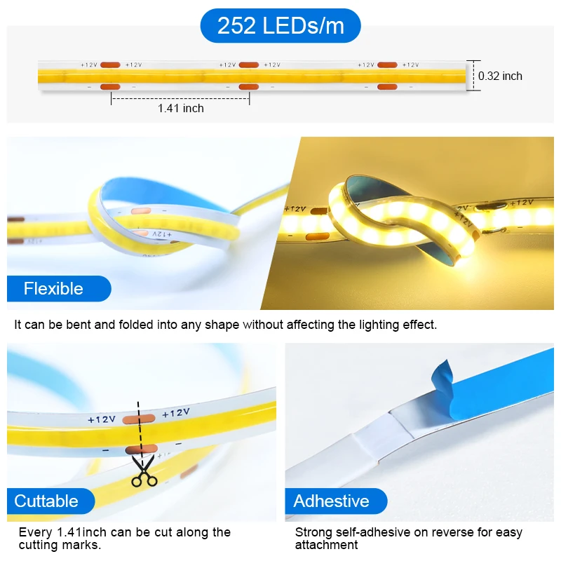Светодиодная лента с монолитным блоком светодиодов линейсветильник светильник