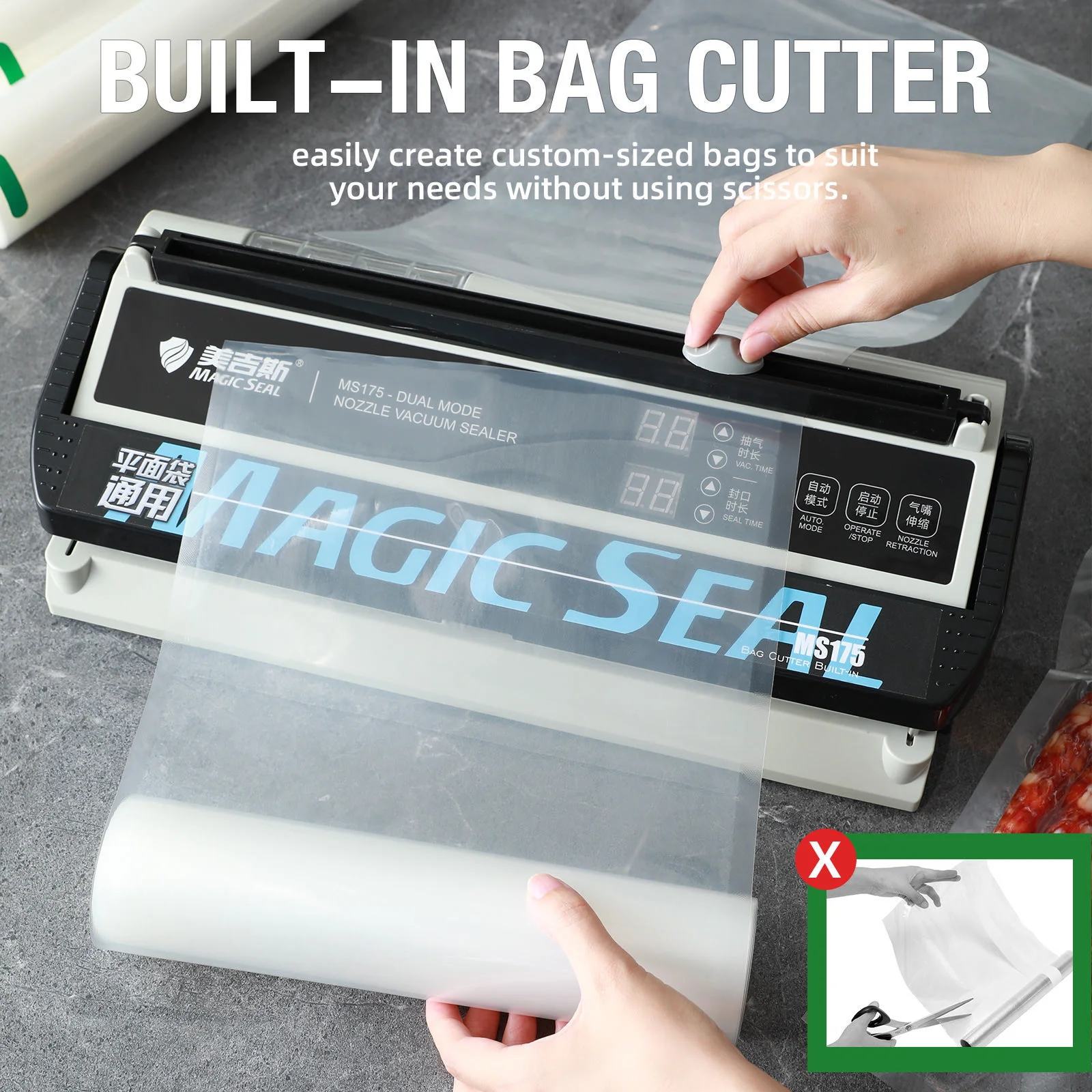 30cm Vacuum Food Sealer MAGIC SEAL MS175 Electric Wet Machine Professional Home Packaging | Бытовая техника