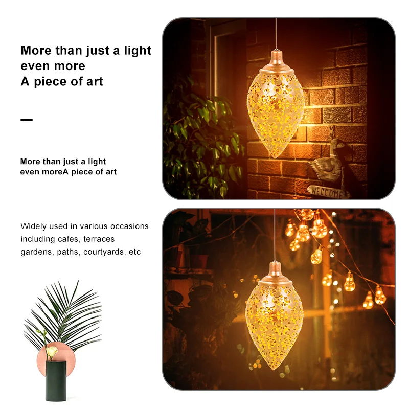Solar Light LED Lantern Garland Waterproof Hanging Outdoor Fairy Lights Powered Lamp Pendant Lighting Decoration | Освещение