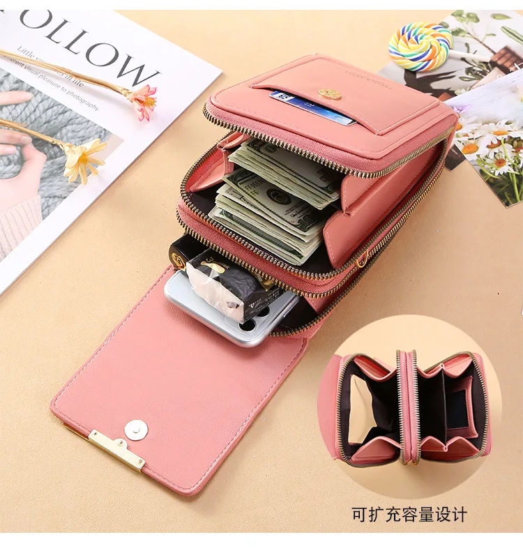 Touchable Cell Phone Shoulder Bags Women Multi-functional Pocket Mini Crossbody Bag Card Purse Ladies Small Female Messenger Bag