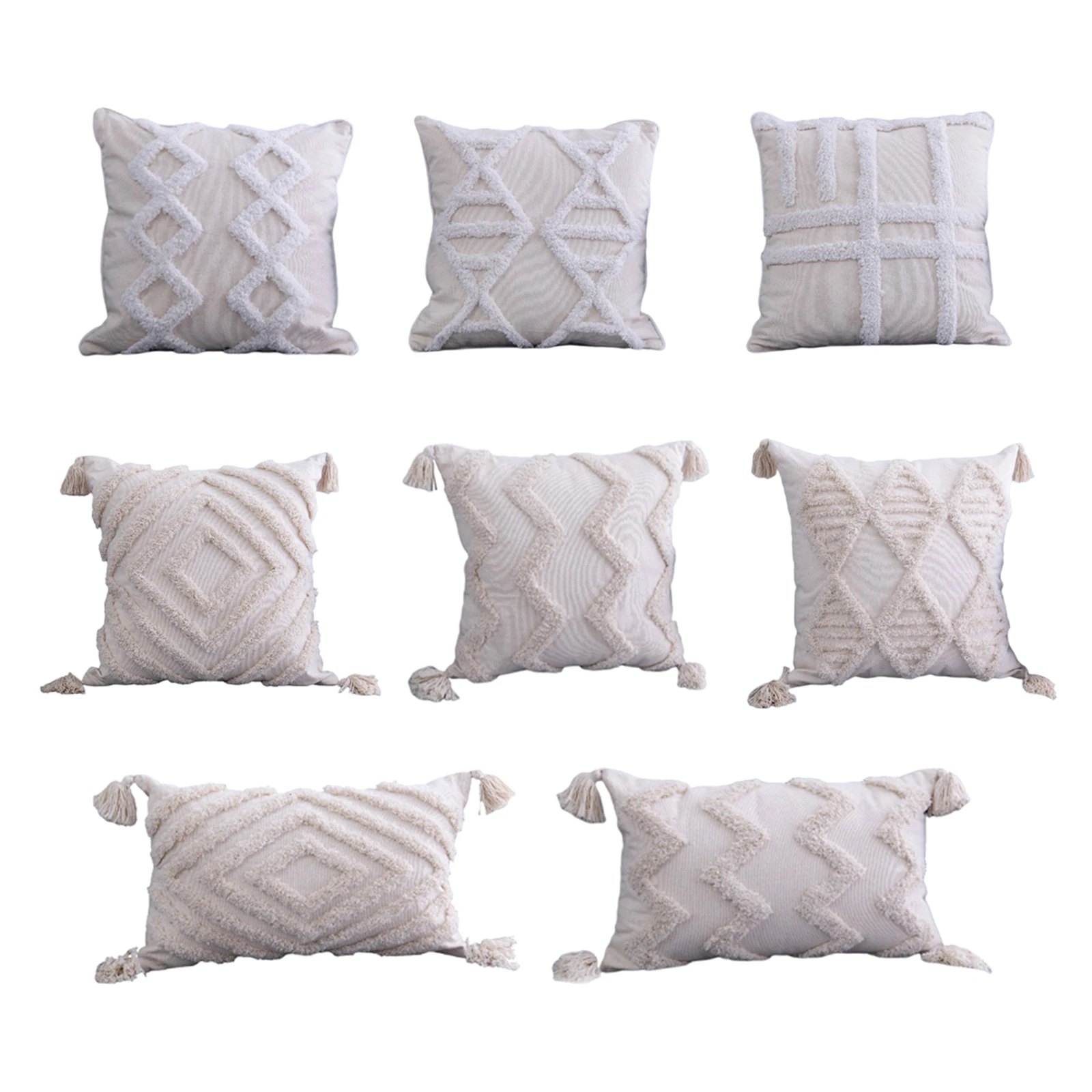 

Handmade Woven Tufted Cushion Cover Tassels Home Decor Throw Pillow Cover 45x45cm 30x50cm Sofa PillowCase Pillow Sham for Sofa