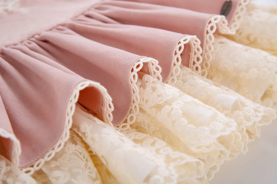 Pettigirl/Новинка Розовое кружевное платье для девочек с повязкой на голову Платье