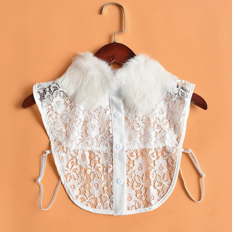 

Classic Lace Wool Collar Shirt Fake Collar Go with Doll Collar Decorative Beautiful Shirt Fake Collar Aesthetic Fashion Collar