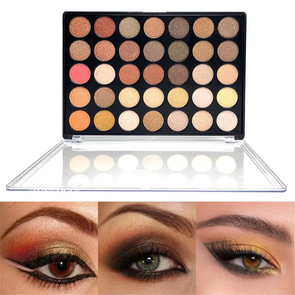 

35 Colors Eyeshadow Palette Matte and Pearlescent Eyeshadow Silky Powder and Long-lasting Color for All Skin Tones and Sensitive
