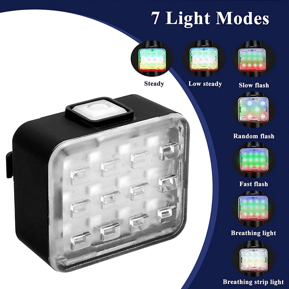 Светодиодный задний фонарь для велосипеда с зарядкой через USB 7 режимов освещения