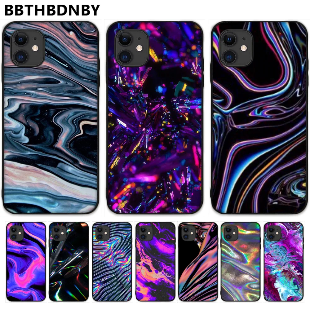 Мраморный акварельный волнистый переливающийся чехол из ТПУ для телефона iphone 5 5S