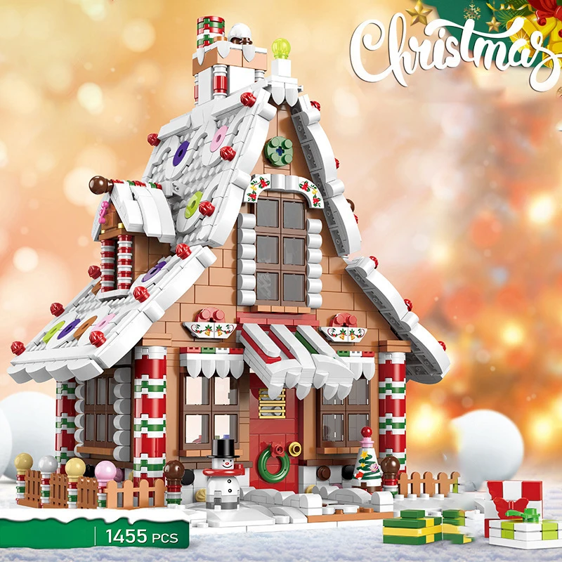 

Christmas Series Building Blocks Technical Ideas Pancake House Architecture Bricks Assembly Set Toys Gift for Children Friends