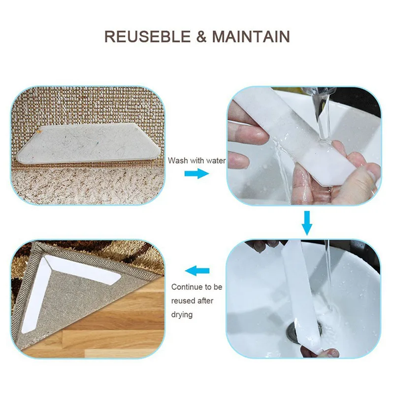 Нескользящий коврик мат Захваты противоскользящие углы для ванной кухни