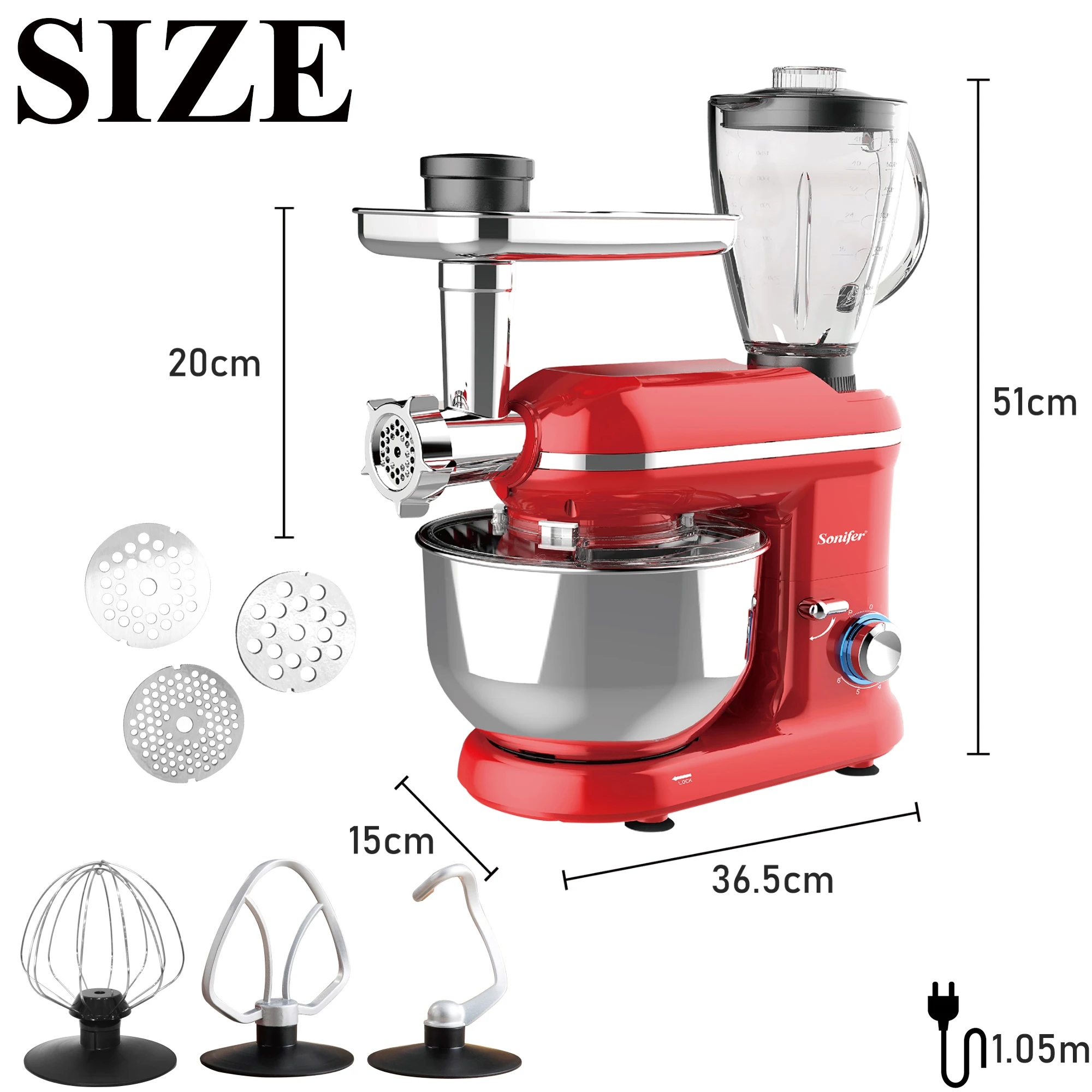 

Chef Food Stand Mixer Multifunction Kitchen Meat Grinder Juicer Mixers Blender Cream Egg Whisk Cake Dough Mixe Kneader Sonifer