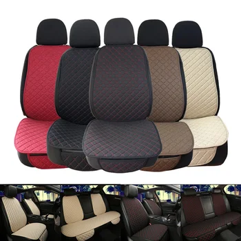 Large Size Flax Car Seat Cover Protector Linen Front or Rear Seat Back Cushion Pad Mat Backrest for Auto Interior Truck Suv Van