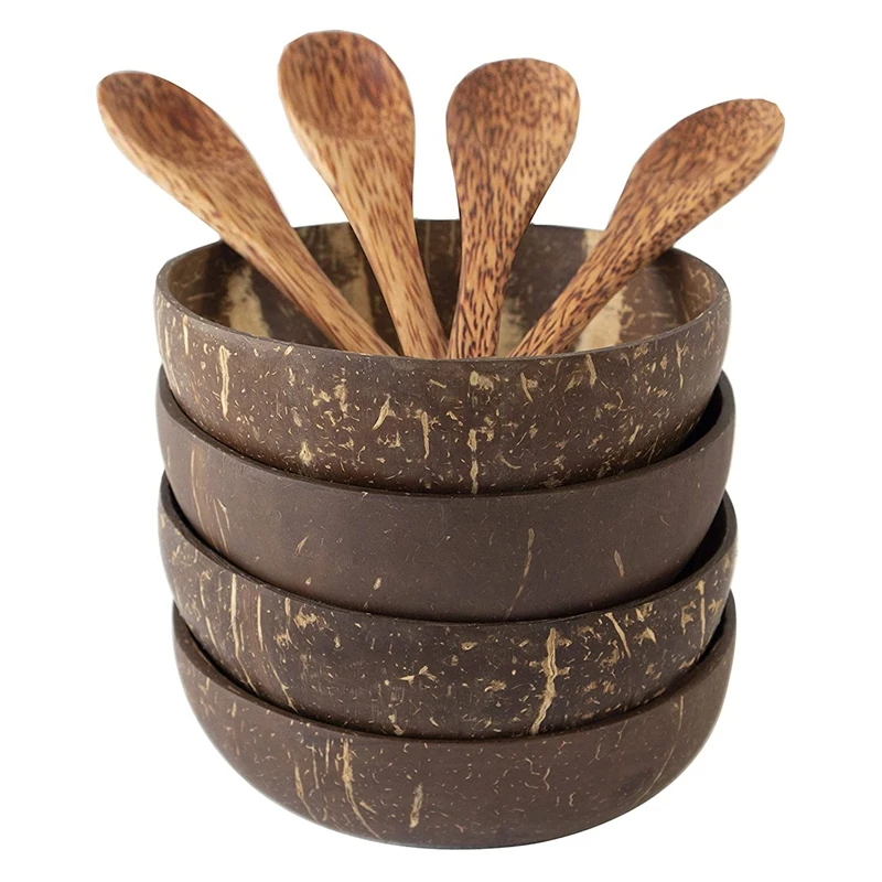 Кокосовые миски и ложка набор салат смузи смешивания Десерт Фрукты мороженое