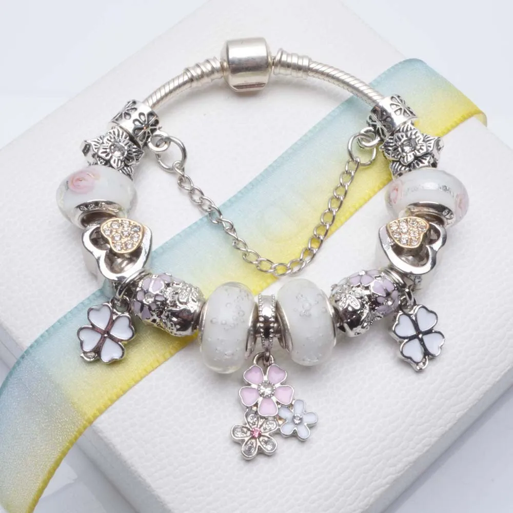 

Yexcodes Dropshipping Authentic Color Charm Bracelet for Women Fit Fine Bracelet Jewelry DIY Handmade Girlfriend Gifts