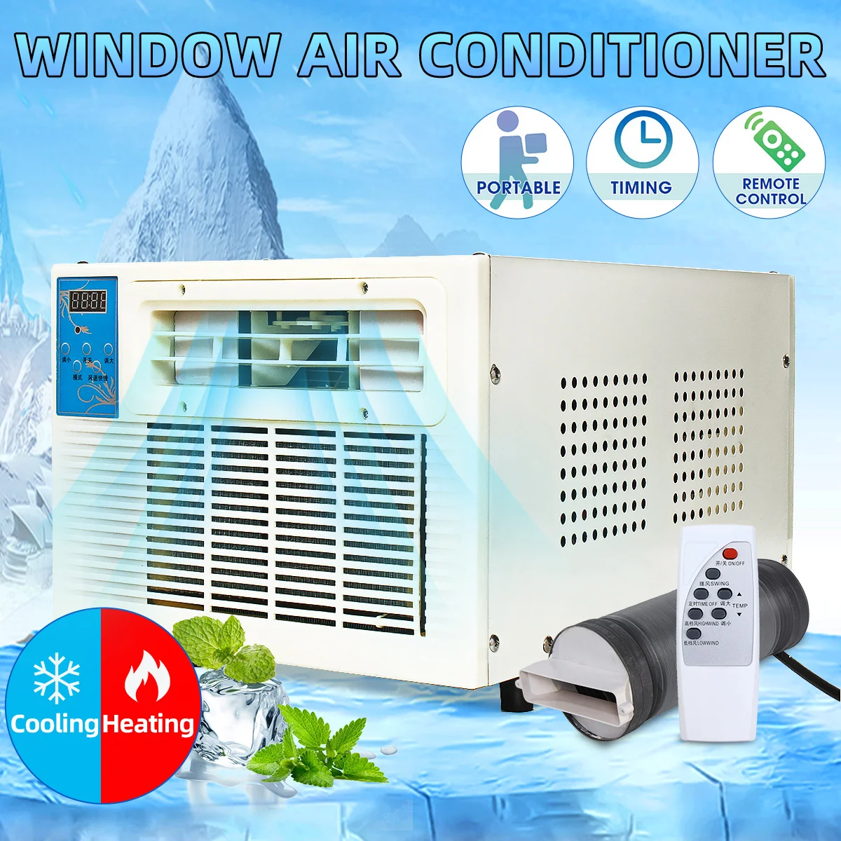 Настольный кондиционер 2047BTU 220V Холодный/теплый двойной пульт дистанционного