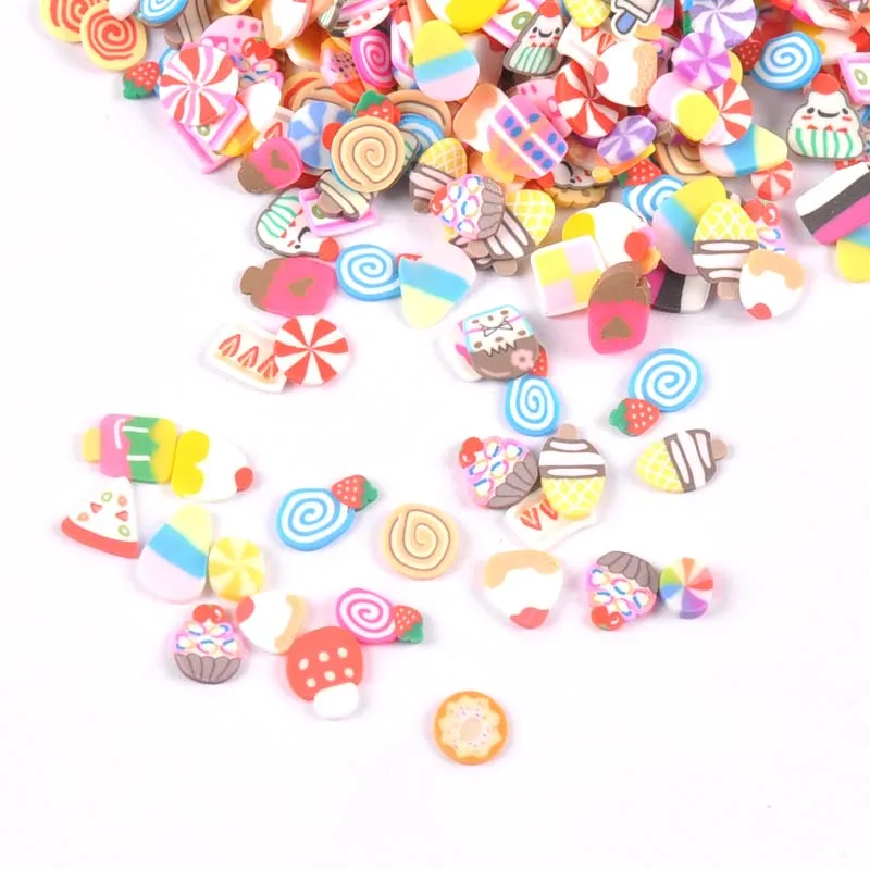 10 г/лот смешанные цвета милые десерты полимера горячая мягкая глина бусины