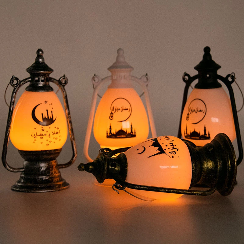 

2022 Ramadan Decoration LED Lights Pony Oil Lanterns Eid Mubarak Festival Lamp Ramadan Kareem Desktop Decoration Eid al-Fitr