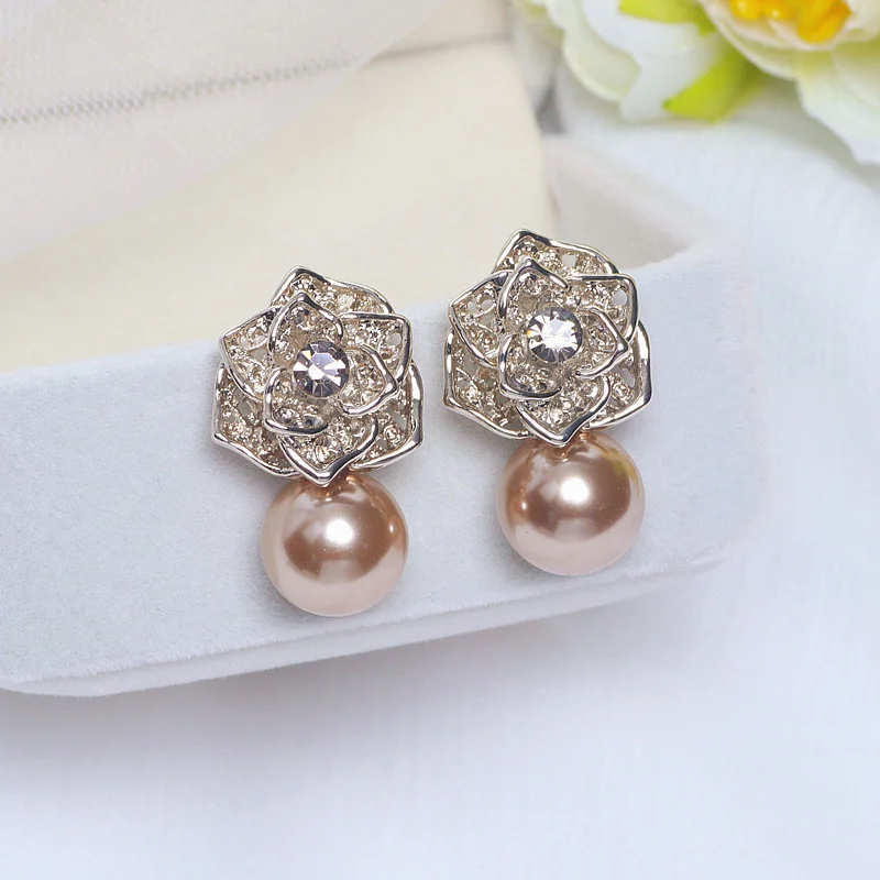 Новые роскошные серьги в форме цветка с кристаллами для женщин большие