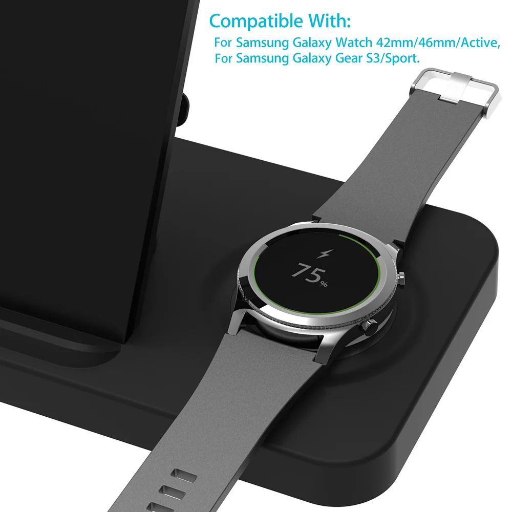 Беспроводное зарядное устройство Qi для Samsung S21 Galaxy Watch 5 в 1 быстрая зарядная док