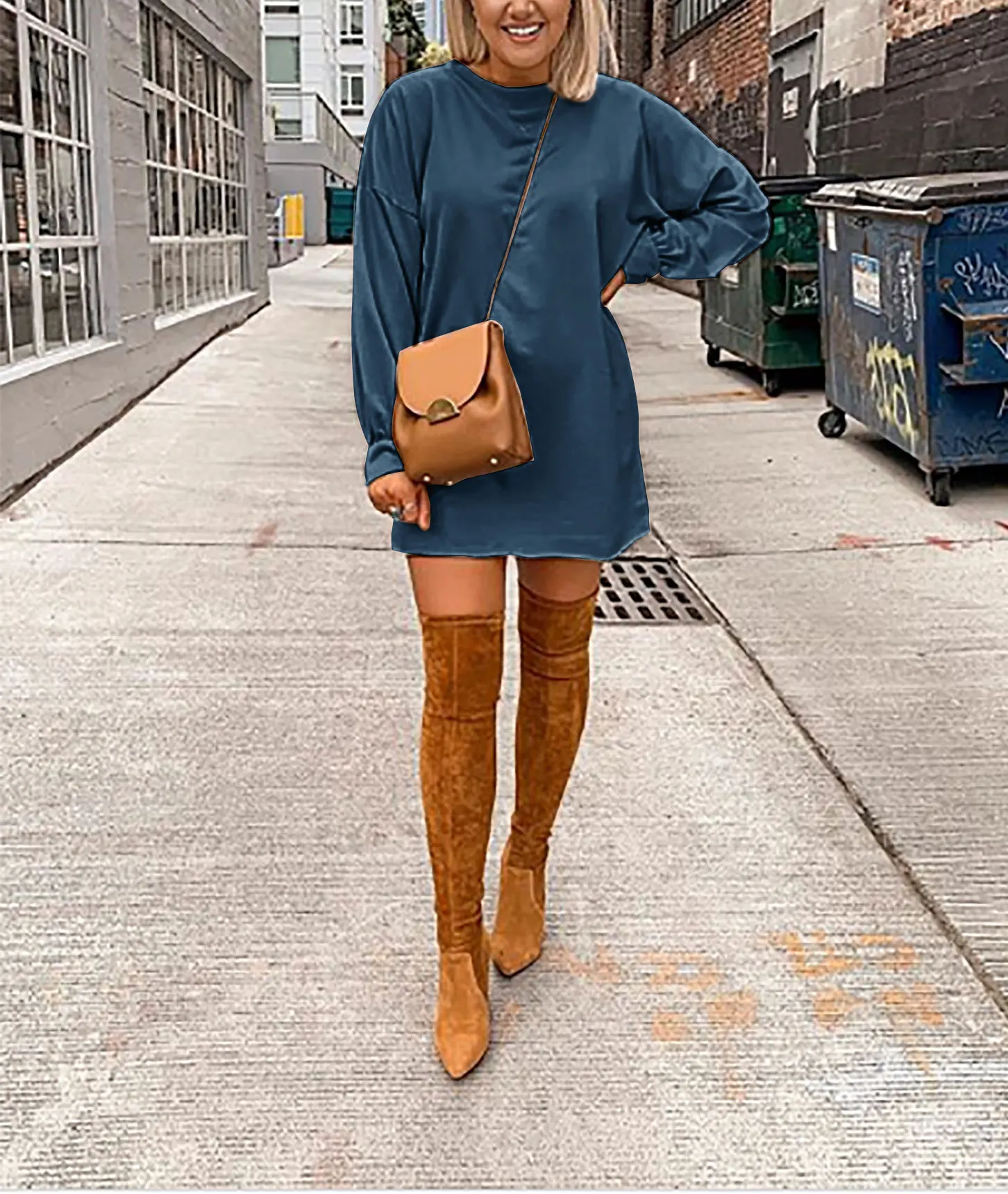 

2020 Autumn Winter New Solid Color Long Sleeve Lantern Sleeve Casual Sweatshirt
