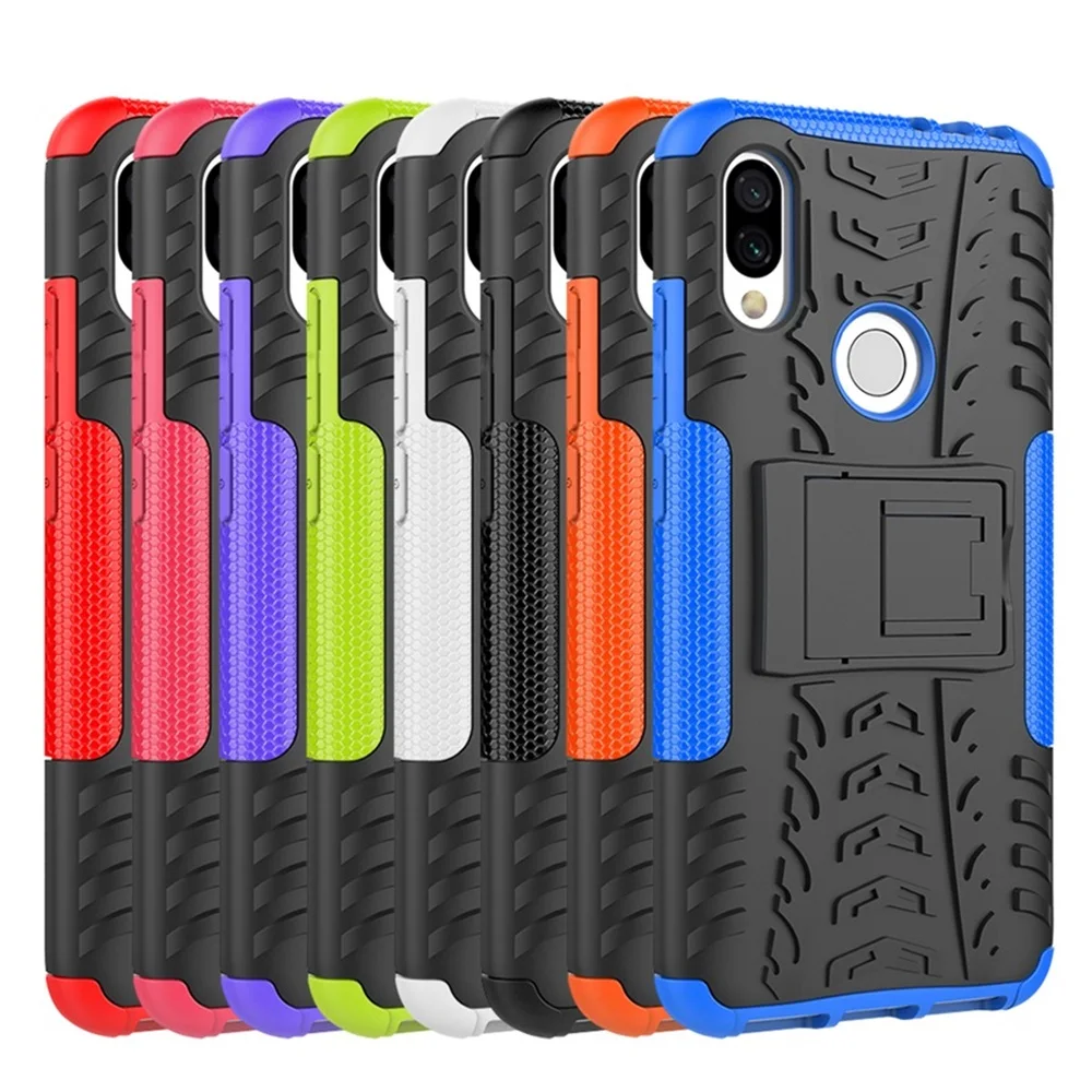 Противоударный защитный чехол для Xiaomi Redmi Note 7 S подставка-держатель резина
