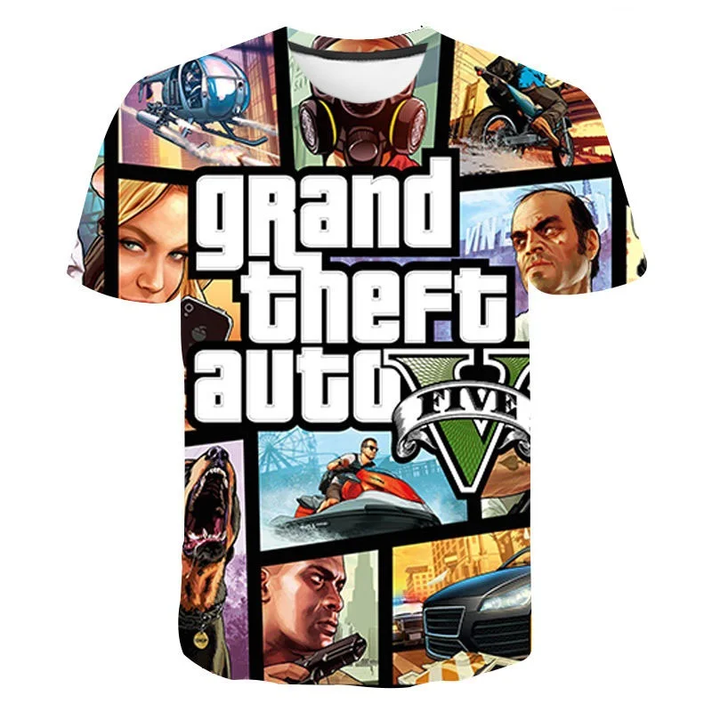 

2021 Summer Game Grand Theft Auto 4 3D T shirt Men Women Children Fashion Streetwear Boy Girl Kids Printed T-shirt Cool Tops Tee