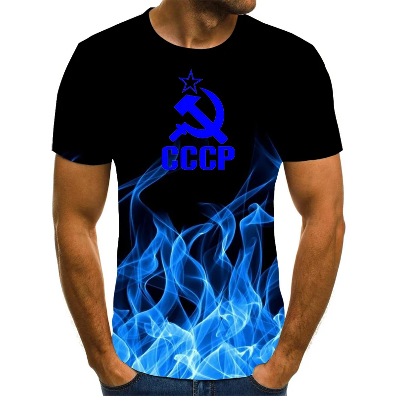 

Summer Hot Brand New CCCP Men's Outdoors Sport T-shirt Short Sleeve Popular Solid Loose Breathble Fashion Top 100-6XL