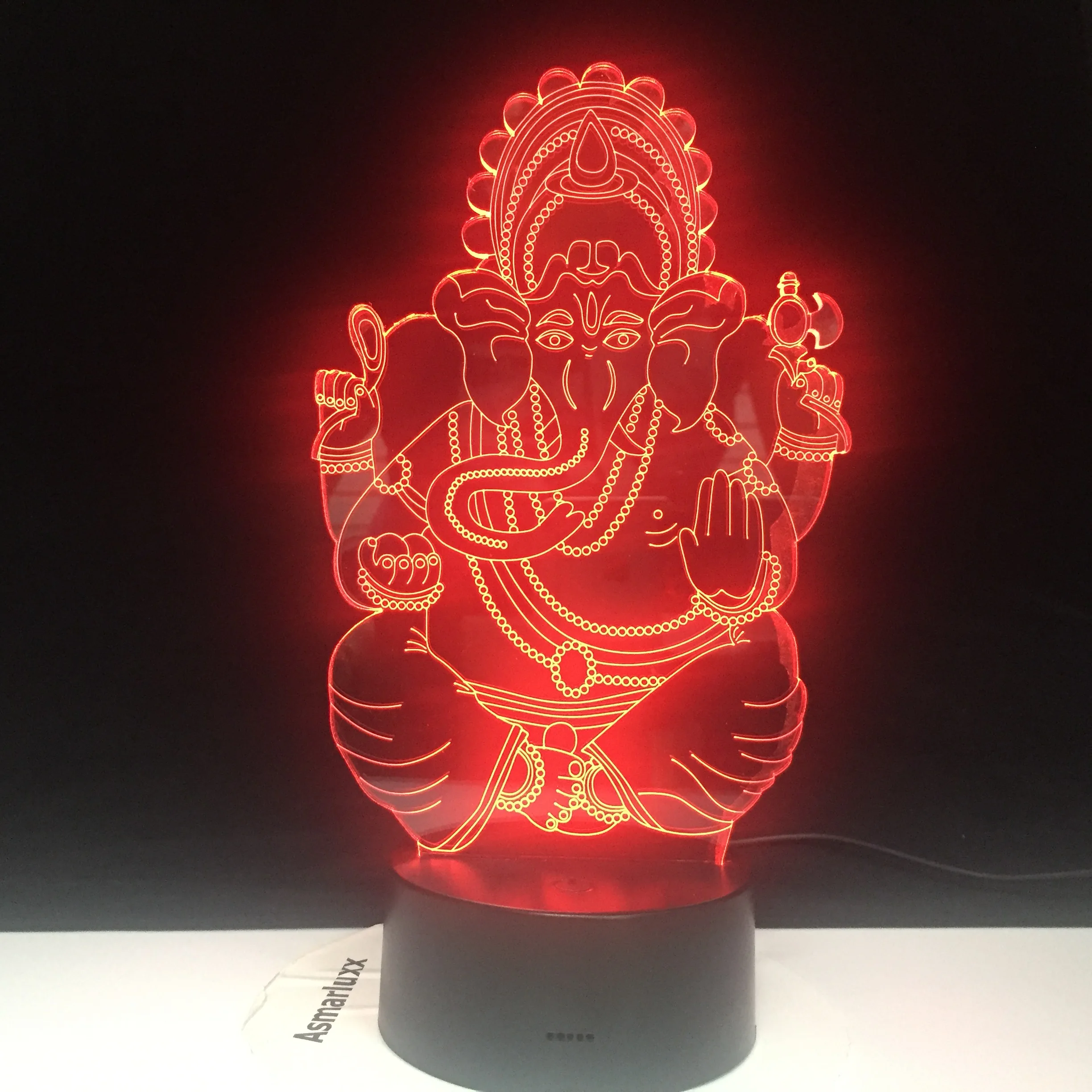3d-лампа Будда Ganesha меняющая цвет с дистанционным управлением