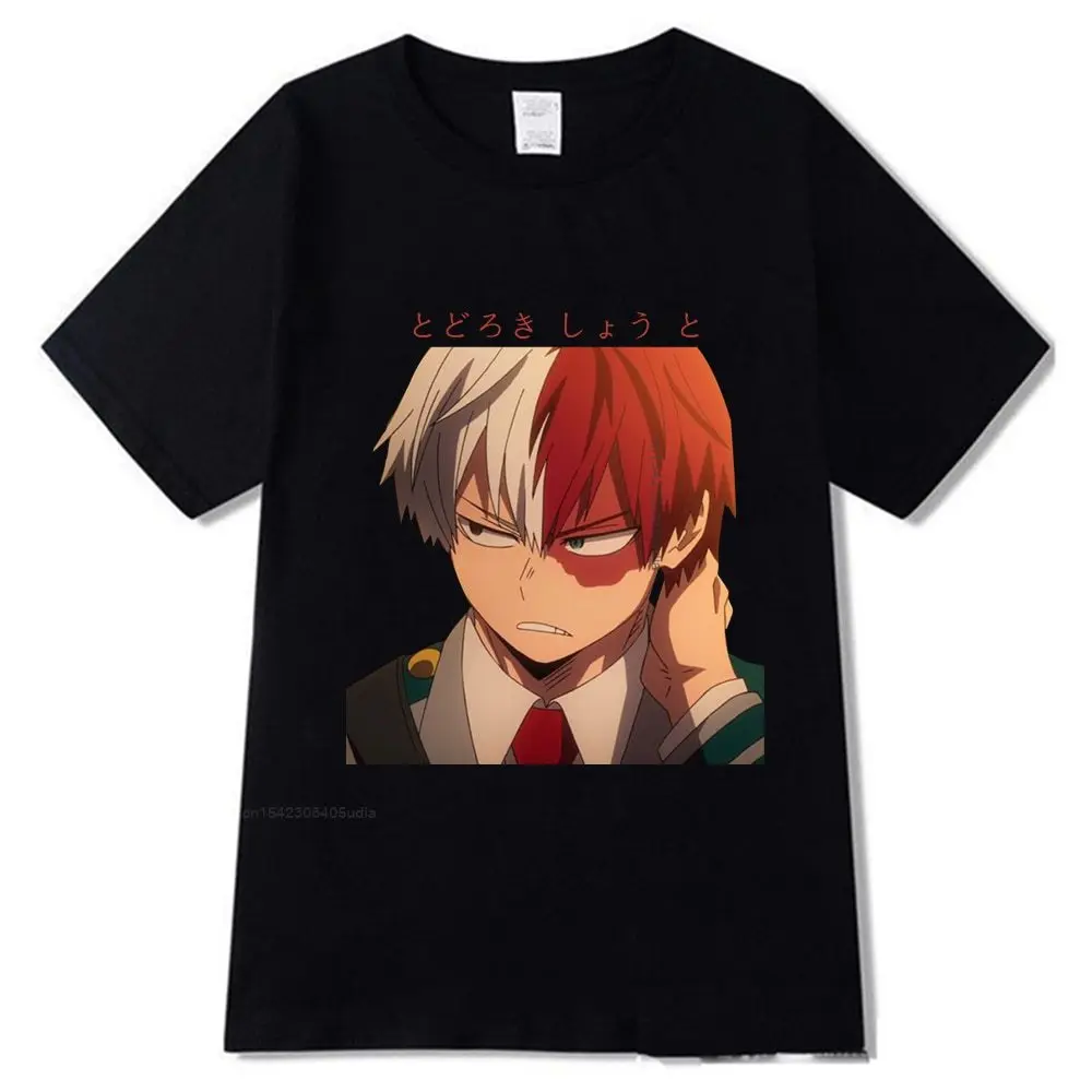 My Hero Academia T-Shirt Men Cotton T Shirt Anime Todoroki Shoto Anime Oversized Tees Men Tshirt Tops Tees