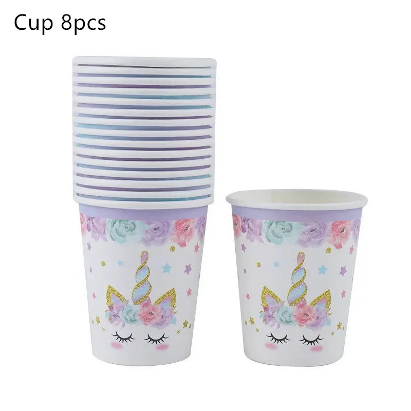 

41pc/set Unicorn Theme Party Tableware Baby Shower Arrangement Party Plate Napkin Cups Plate Disposable Tableware Party Supplies