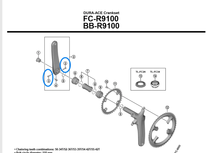 Shimano R9100/R9100-P FC-T661 зажим Болт для левой рукоятки | Спорт и развлечения