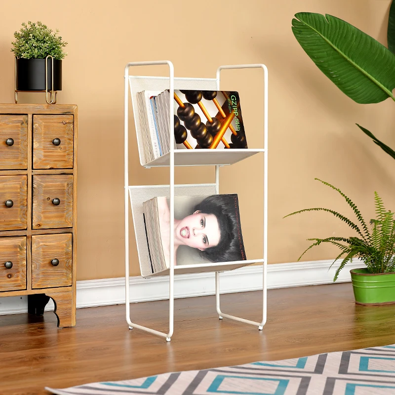 

Simple creative student bookshelf high temperature paint floor-type storage rack thick metal living room organizer