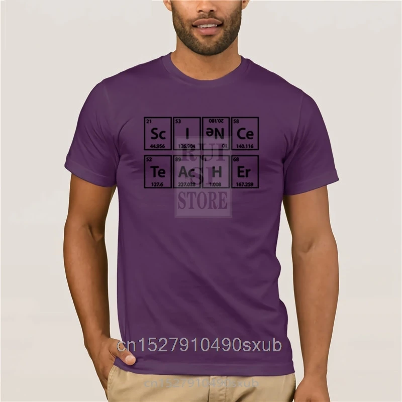 

Men's T shirt Cartoon Fun Science Teacher Elements on Periodic Table Chemistry summer Mens T Shirt