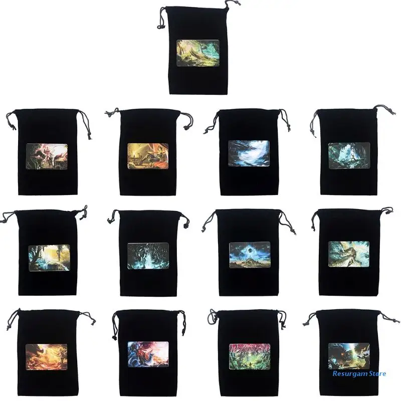 

Velvet Tarot Cards Storage Bag Jewelry Flannel Bag Board Game Card Mini Drawstring Package Game Tarots Storage Bag Drop Shipping