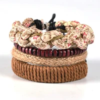 boho braided bracelet simple hand rope retro fashion men and women casual jewelry folk custom couple jewelry lace up