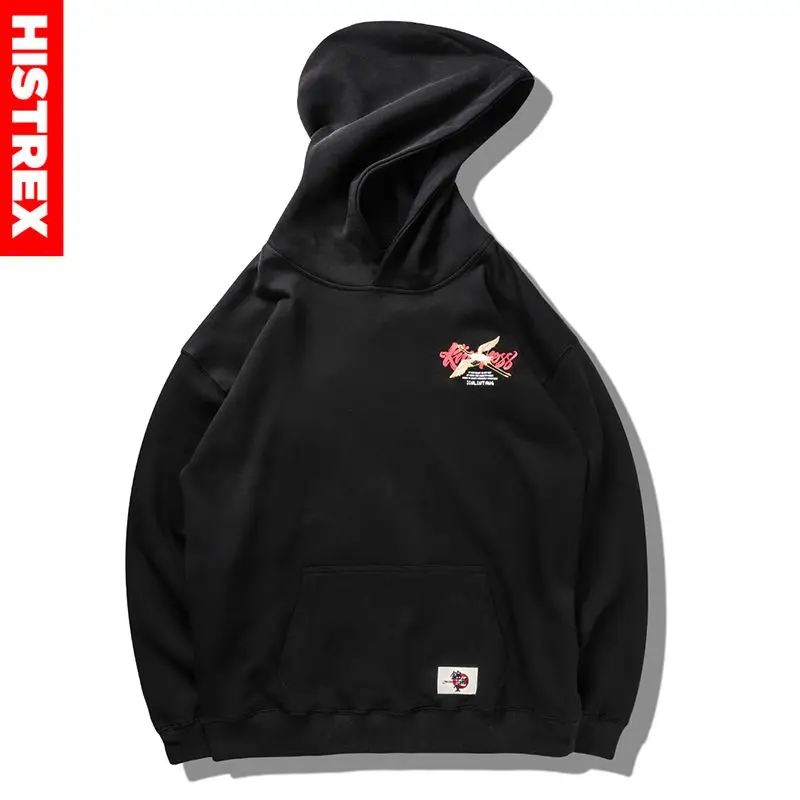 Вышитый японский журавль Харадзюку 100 хлопковые мужские толстовки для женщин