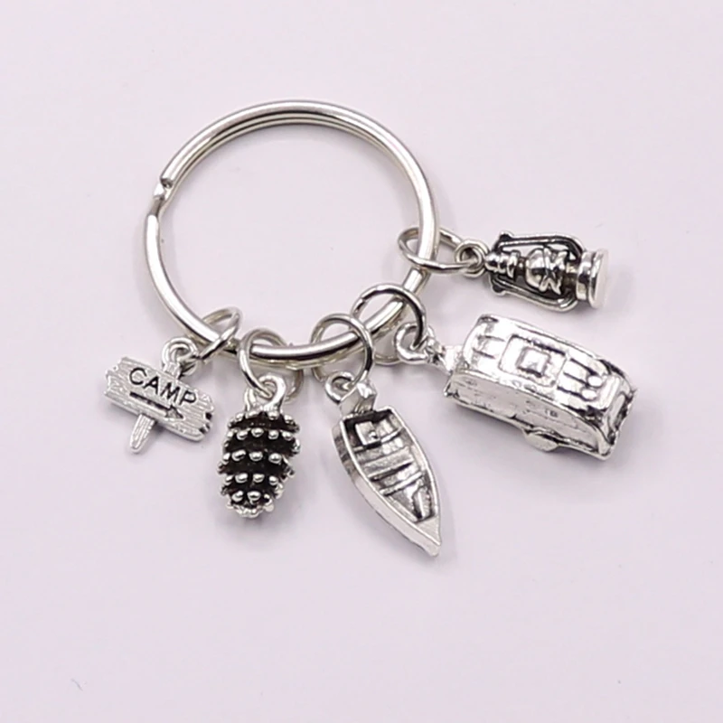 Брелок для ключей с прицепом серебристого цвета фургон домов на колесах кемпинга