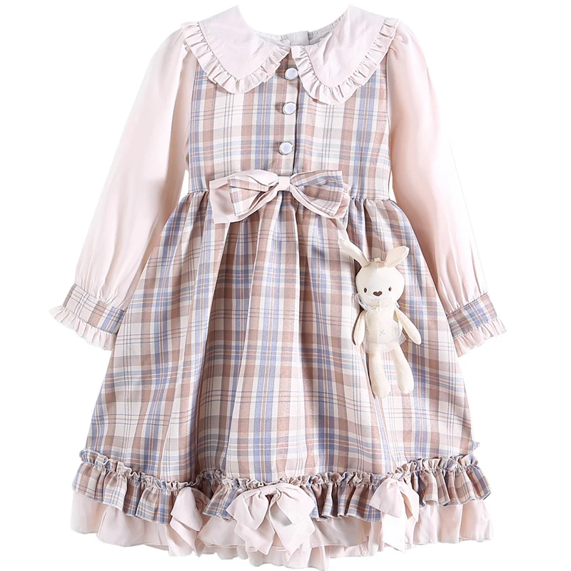 

Early Autumn Best selling Lolita Fashion Bunny Plaid Dress Send Pendant